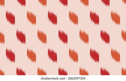 Ethnic abstract ikat Red seamless pattern Design for background,carpet,wallpaper,clothing,wrapping,Batik,fabric. Vector embroidery style.