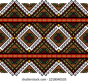 Ethnic abstract ikat seamless pattern illustration vector in tribal, Mexican, African, Indian and other Asian countries style. Design for carpet, wallpaper, clothing, wrapping, fabric, cover, textile.