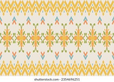 Ethnic abstract ikat seamless pattern in tribal.Fabric Indian and maxican style. Design for background, wallpaper, illustration, fabric, clothing, carpet, textile, batik, embroidery.