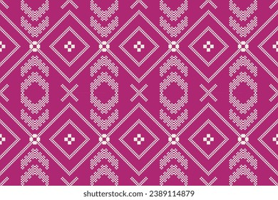 Patrón ininterrumpido de ikat abstracto étnico en estilo tribal. Fabric indio y maxicano. Diseño para fondo, papel pintado, ilustración, tela, ropa, alfombra, textil, batik, bordado.