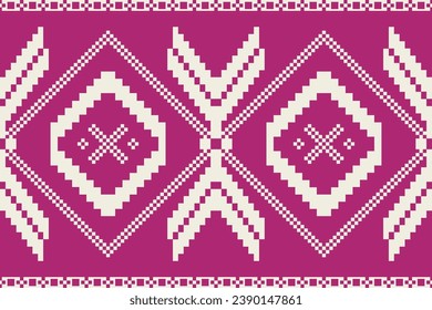 Tikat abstracto étnico.Patrón sin foco en tribal.Patrón geométrico azteca para el color vibrante.Borde geométrico colorido para textiles, tela, ropa, fondo, batik, knitwear,moda