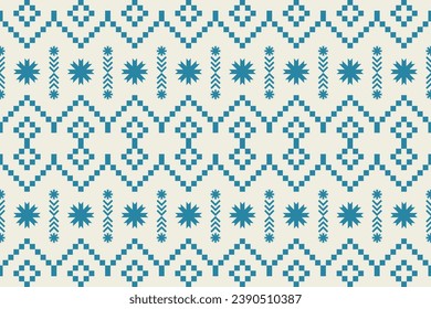Ethnic abstract ikat.Seamless pattern in tribal.Native aztec boho vector design.Colorful geometric embroidery for Textiles,fabric,clothing,background,batik,knitwear,fashion
