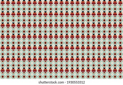 Ethnic Abstract Orange. Seamless pattern in tribal, folk embroidery, and Mexican style. Aztec geometric art ornament print.Design for carpet, wallpaper, clothing, wrapping, fabric, cover, textile