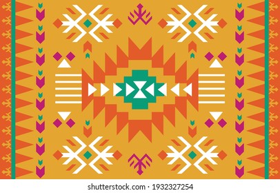 Ethnic abstract pattern art. Seamless pattern in tribal, folk embroidery, and Mexican style. Aztec geometric art ornament print.Design for carpet, wallpaper, clothing, wrapping, fabric, cover, textile