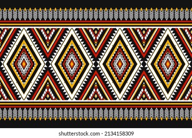 Ethnic abstract pattern art. Seamless pattern in tribal, folk embroidery, and Mexican style. Geometric striped. Design for background, wallpaper, vector illustration, fabric, clothing, carpet.