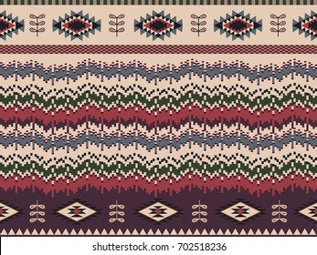 Ethnic Abstract Pattern in Folk Style. Can be used for the design of textiles, fabrics, wallpapers and backgrounds