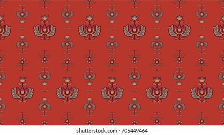 Ethnic Abstract Pattern in Folk Style. Can be used for the design of textiles, fabrics, wallpapers and backgrounds