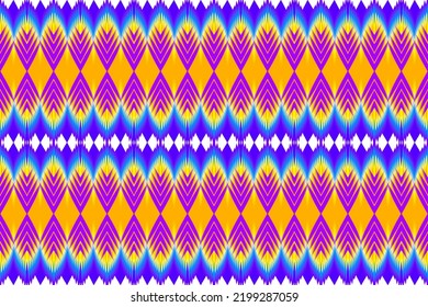 Patrón abstracto étnico ikat motif fondo geométrico de fila. Diseño de ilustraciones vectoriales para textiles, cortinas, alfombras, papel de pared, papel de envoltura, ropa, tela.