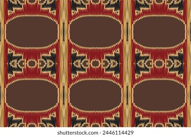 Patrón de ikat sin fisuras en estilo tribal, bordado popular y asiático. Estampado de adorno de arte geométrico azteca. Diseño para alfombra, Fondo de pantalla, ropa, envoltura, tela, cubierta.