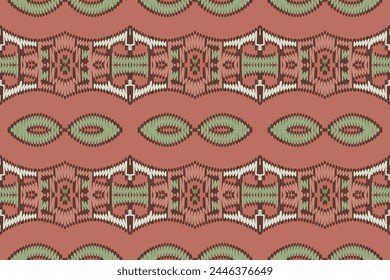 Patrón de ikat sin fisuras en estilo tribal, bordado popular y asiático. Estampado de adorno de arte geométrico azteca. Diseño para alfombra, Fondo de pantalla, ropa, envoltura, tela, cubierta.