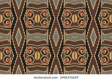 Ethnisches abstraktes Muster Nahtloses Ikat-Muster in Stamm, Volksstickerei und Asien-Stil. Aztekischer geometrischer Kunstschmuck. Design für Teppich, Bildschirmhintergrund, Kleidung, Verpackung, Stoff, Bezug.