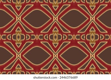 Patrón de ikat sin fisuras en estilo tribal, bordado popular y asiático. Estampado de adorno de arte geométrico azteca. Diseño para alfombra, Fondo de pantalla, ropa, envoltura, tela, cubierta.