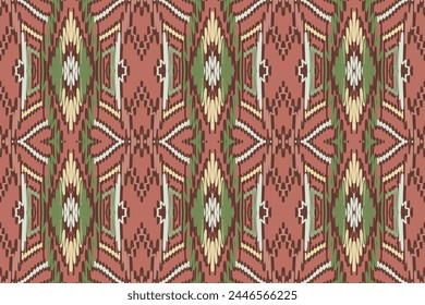 Ethnisches abstraktes Muster Nahtloses Ikat-Muster in Stamm, Volksstickerei und Asien-Stil. Aztekischer geometrischer Kunstschmuck. Design für Teppich, Bildschirmhintergrund, Kleidung, Verpackung, Stoff, Bezug.