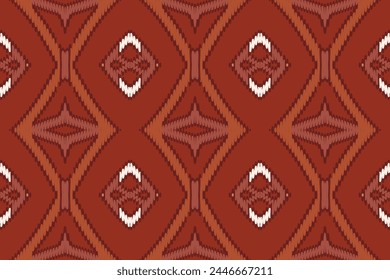 Patrón de ikat sin fisuras en estilo tribal, bordado popular y asiático. Estampado de adorno de arte geométrico azteca. Diseño para alfombra, Fondo de pantalla, ropa, envoltura, tela, cubierta.