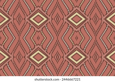 Ethnic abstract Pattern Seamless ikat pattern in tribal, folk embroidery, and Asia style. Aztec geometric art ornament print. Design for carpet, wallpaper, clothing, wrapping, fabric, cover.