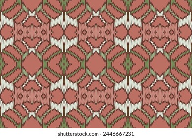 Ethnic abstract Pattern Seamless ikat pattern in tribal, folk embroidery, and Asia style. Aztec geometric art ornament print. Design for carpet, wallpaper, clothing, wrapping, fabric, cover.