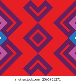 Ethnic abstract Pixel art. Seamless pattern in tribal, folk embroidery, and Mexican style. Aztec geometric art ornament print.Design for carpet, wallpaper, clothing, wrapping,fabric,cover.