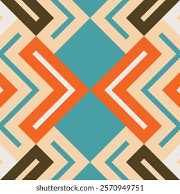Ethnic abstract Pixel art. Seamless pattern in tribal, folk embroidery, and Mexican style. Aztec geometric art ornament print.Design for carpet, wallpaper, clothing, wrapping,fabric,cover.