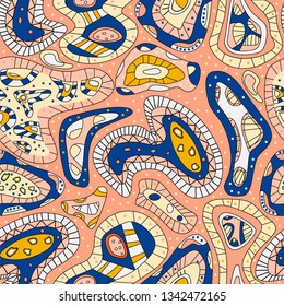 ethnic abstract seamless pattern with african print. Vector illustration