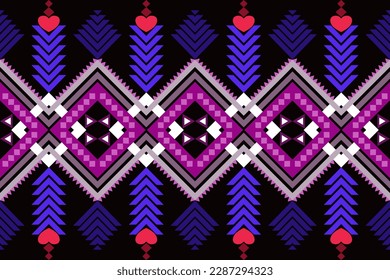 Resumen étnico. Patrón sin foco en tribal, ikat, nativo, boho, motivo, bordado folclórico, estilo americano. Diseño de alfombras, papel pintado, ropa, envoltura, tela.