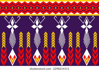 Ethnic abstract Seamless pattern in tribal, folk embroidery, and Mexican style. Aztec geometric art ornament print.Design for carpet, wallpaper, clothing, 