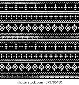 Ethnic abstract seamless pattern. Tribal art boho print, border ornament. Background texture, decoration