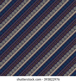Ethnic abstract seamless pattern. Tribal art boho print, border ornament. Background texture, decoration