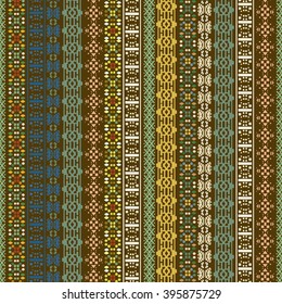 Ethnic abstract seamless pattern. Tribal art boho print, border ornament. Background texture, decoration
