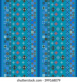 Ethnic abstract seamless pattern. Tribal art boho print, border ornament. Background texture, decoration