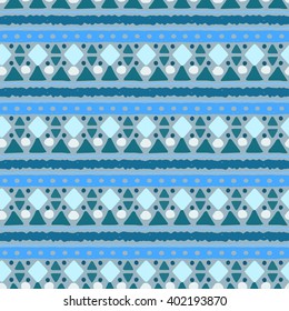 Ethnic abstract seamless pattern. Tribal art boho print, border ornament. Background texture, decoration