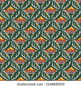 Ethnic abstract seamless patterns in bright colors. vector background  