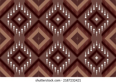 Ethnic abstract simple ikat pattern art. Ikat Aztec tribal background. Design for the creation of this pattern using ikat pattern. Spread in Central Asia and some countries of Southeast Asia