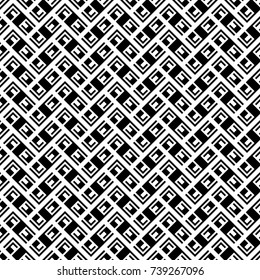 Ethnic abstract. Slanted rectangle slabs and figures. Herringbone pattern. Seamless surface design with tilted blocks. Repeated tiles ornament background. Mosaic motif. Grid wallpaper. Digital paper.