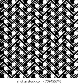 Ethnic abstract. Slanted rectangle slabs and figures. Herringbone pattern. Seamless surface design with tilted blocks. Repeated tiles ornament background. Mosaic motif. Grid wallpaper. Digital paper.