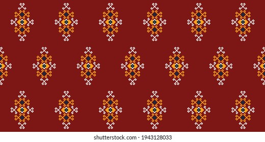 Ethnic abstract square pattern art. Seamless pattern in tribal, folk embroidery, Tribal cloth style. Aztec geometric art ornament print.Design for carpet,  clothing, wrapping, fabric, cover, textile