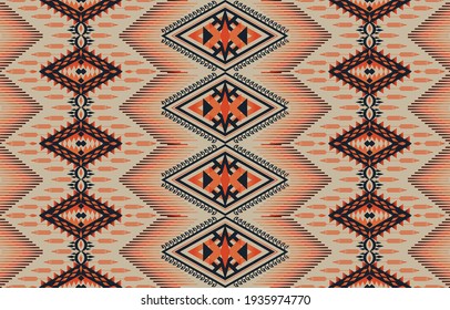 Ethnic abstract triangle pattern art. Seamless pattern in tribal, folk embroidery, and Mexican style. Aztec geometric art ornament print.Design for carpet,  clothing, wrapping, fabric, cover, textile