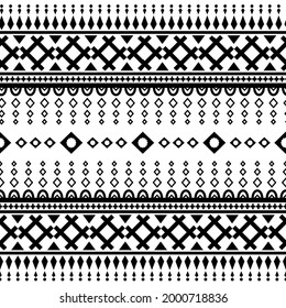 Ethnic abstract triangle pattern art. Seamless pattern in tribal, folk embroidery,  Aztec geometric art ornament print.Design for carpet, clothing, wrapping, fabric, cover, textile