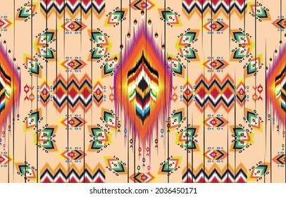 Ethnic abstract triangle pattern art. Seamless pattern in tribal, folk embroidery, and Mexican style. 
Aztec geometric art ornament print.Design for carpet, clothing, wrapping, fabric, cover, textile