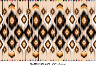 Ethnic abstract triangle pattern art. Seamless pattern in tribal, folk embroidery, and Mexican style. 
Aztec geometric art ornament print.Design for carpet, clothing, wrapping, fabric, cover, textile
