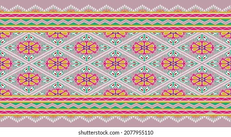 Ethnic abstract triangle pattern art. Seamless pattern in tribal, folk embroidery, and Mexican style. Aztec geometric art ornament print.Design for carpet, clothing, wrapping, fabric, cover, textile