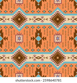 Ethnic abstract triangle pattern art. Seamless pattern in tribal, folk embroidery,  Aztec geometric art ornament print.Design for carpet, clothing, wrapping, fabric, cover, textile