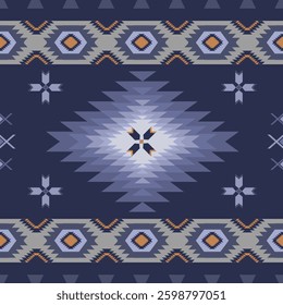 Ethnic abstract triangle pattern art. Seamless pattern in tribal, folk embroidery,  Aztec geometric art ornament print.Design for carpet, clothing, wrapping, fabric, cover, textile