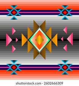 Ethnic abstract triangle pattern art. Seamless pattern in tribal, folk embroidery,  Aztec geometric art ornament print.Design for carpet, clothing, wrapping, fabric, cover, textile
