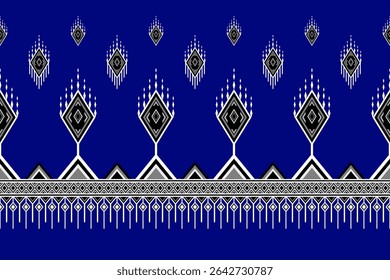 Ethnic abstract triangle pattern art. Seamless pattern in tribal, folk embroidery, and Mexican style. Aztec geometric art ornament print.Design for  clothing, wrapping, fabric, cover, textile