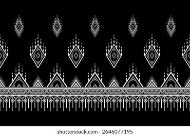 Ethnic abstract triangle pattern art. Seamless pattern in tribal, folk embroidery, and Mexican style. Aztec geometric art ornament print.Design for  clothing, wrapping, fabric