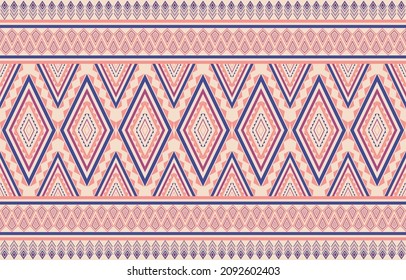 Ethnic abstract triangle pattern tribal seamless pattern for traditional Mexican textiles for print, fabric, carpet, batik. vector illustration embroidery style