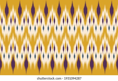 Ethnic abstract yellow. Seamless geometric pattern in tribal, folk embroidery, and Mexican style. Aztec geometric art ornament print.Design for carpet, wallpaper, clothing, wrapping, fabric, cover, textile