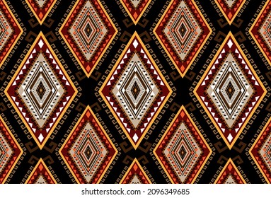 Ethnic abstract yellow. Seamless geometric pattern in tribal, 
folk embroidery, and Mexican style. Aztec geometric art ornament print.
Design for carpet, wallpaper, clothing, wrapping, fabric, cover, 