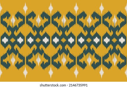 Ethnic abstract yellow. Seamless geometric pattern in tribal, folk embroidery, and Mexican style. Aztec geometric art ornament print. Design for carpet, wallpaper, clothing, wrapping, fabric, textile.