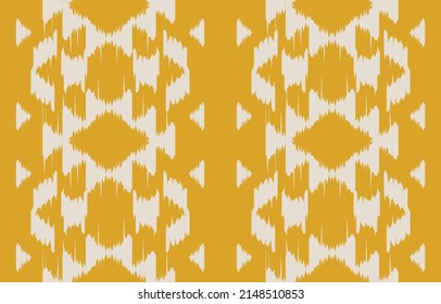 Ethnic abstract yellow. Seamless geometric pattern in tribal, folk embroidery, and Mexican style. Aztec geometric art ornament print. Design for carpet, wallpaper, clothing, wrapping, fabric, textile.